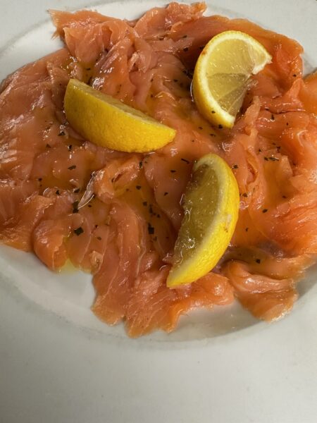 Carpaccio de saumon fumé